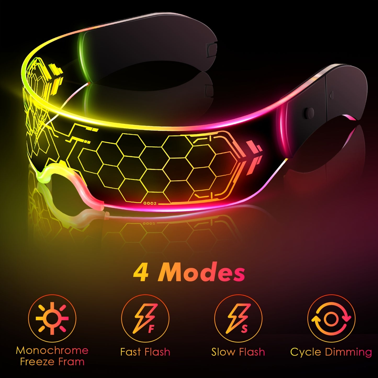 Neon Glow Hex Glasses
