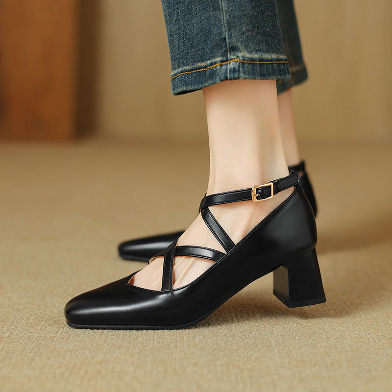 Elva Leather Heels