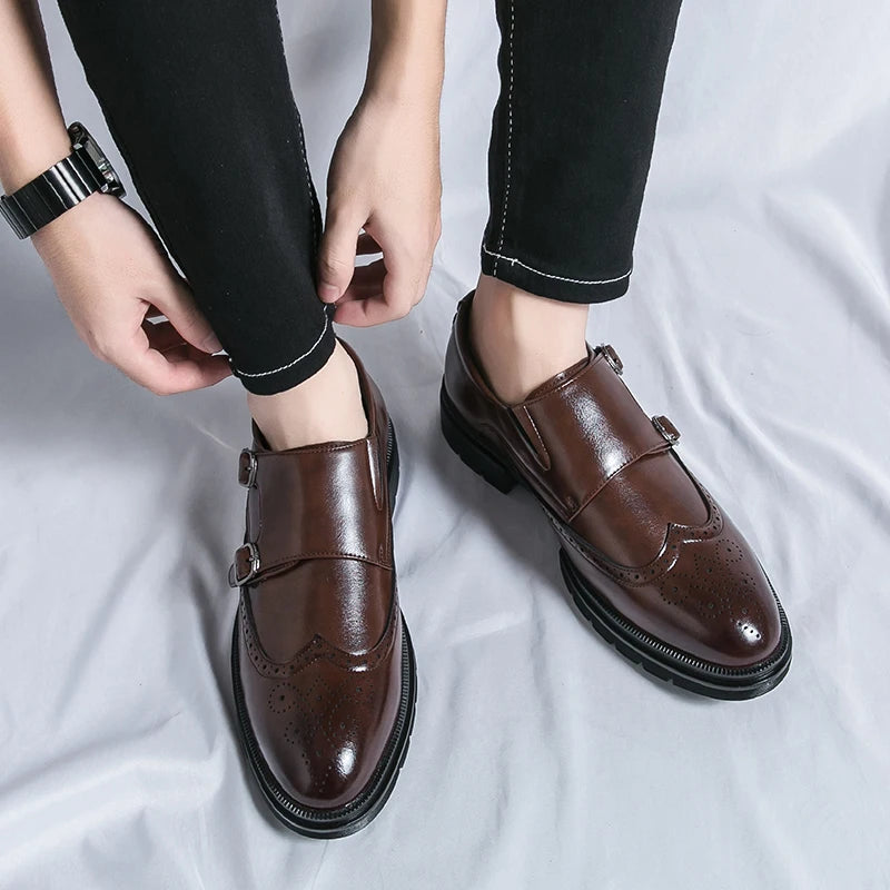 Vittorio Leather Double Monk