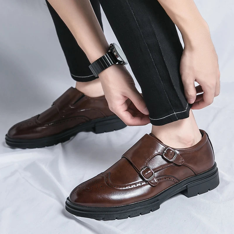 Vittorio Leather Double Monk