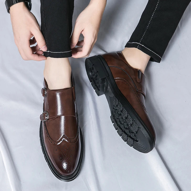 Vittorio Leather Double Monk