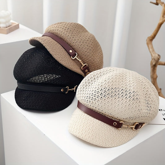 Fiona Woven Newsboy Hat
