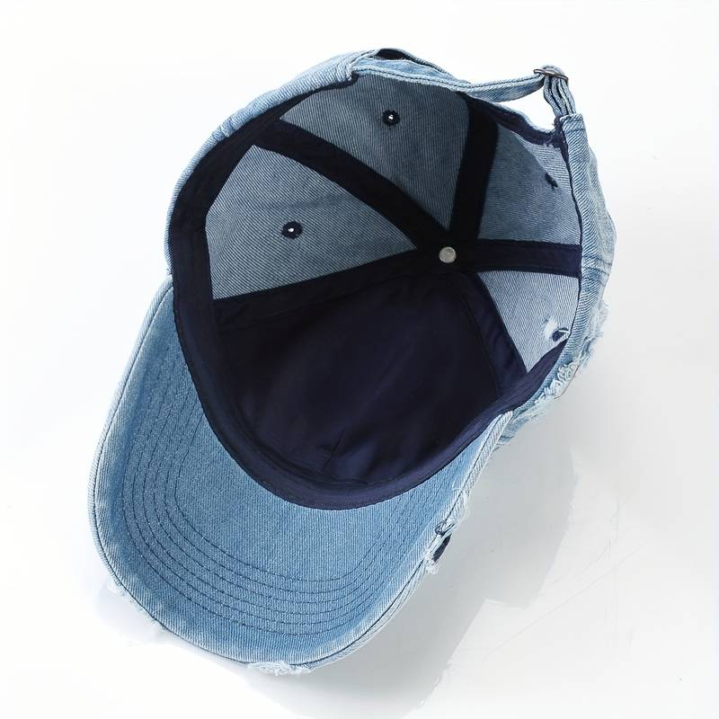 Distressed Denim Sun Hat