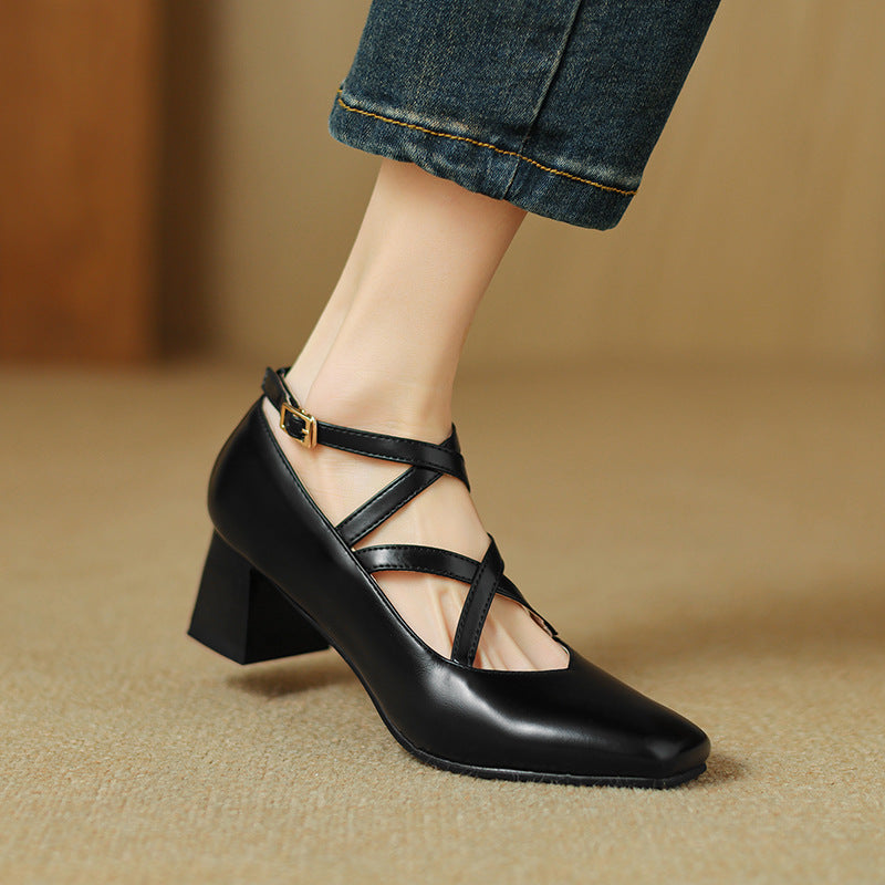 Elva Leather Heels