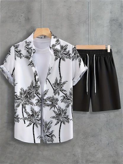 Palm Tree Print Hawaiian Set