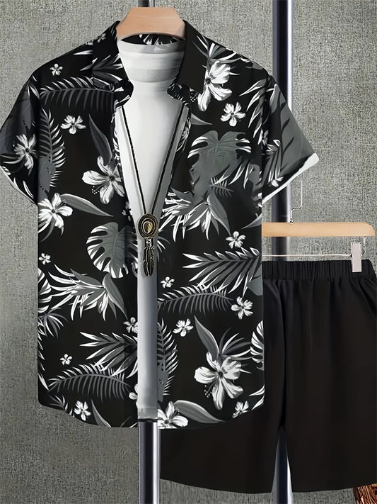 Palm Tree Print Hawaiian Set