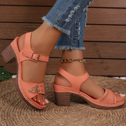 Bella Heeled Wedge Sandals