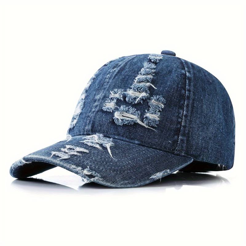 Distressed Denim Sun Hat